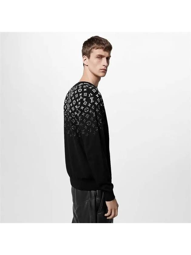 Gradient Cotton Crew Neck Knit Top Black - LOUIS VUITTON - BALAAN 4