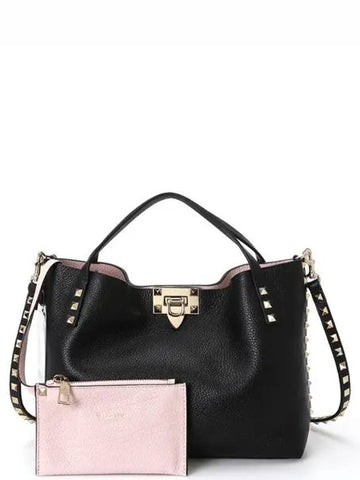 Stampalce Rockstud Tote Bag 26 Black 3W2B0K11 VSN 44A - VALENTINO - BALAAN 1