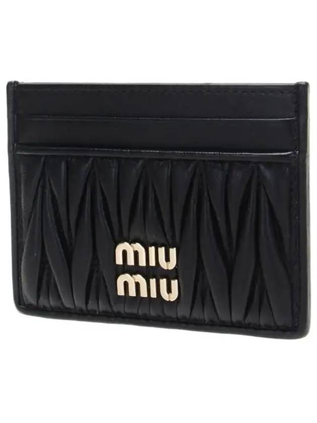 Matelasse Nappa Leather Card Wallet Black - MIU MIU - BALAAN 3