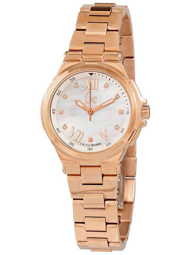 Guess GC Structura Quartz Diamond White Mother of Pearl Dial Ladies Watch Y33105L1 - GUESS - BALAAN 1