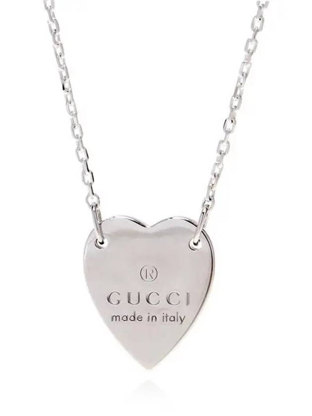 Trademark Heart Pendant Necklace Silver - GUCCI - BALAAN 3