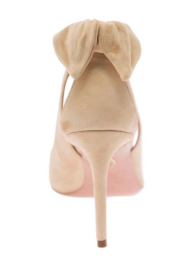 Aquazzura Nude Suede Bow Tie Pumps - AQUAZZURA - BALAAN 4