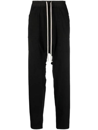 Drop Crotch Organic Cotton Track Pants Black - RICK OWENS - BALAAN 1