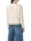 Kendra Button-Up Crew Neck Cardigan Ivory - TORY BURCH - BALAAN 3