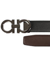 Reversible Gancini Leather Belt Dark Brown Black - SALVATORE FERRAGAMO - BALAAN 4