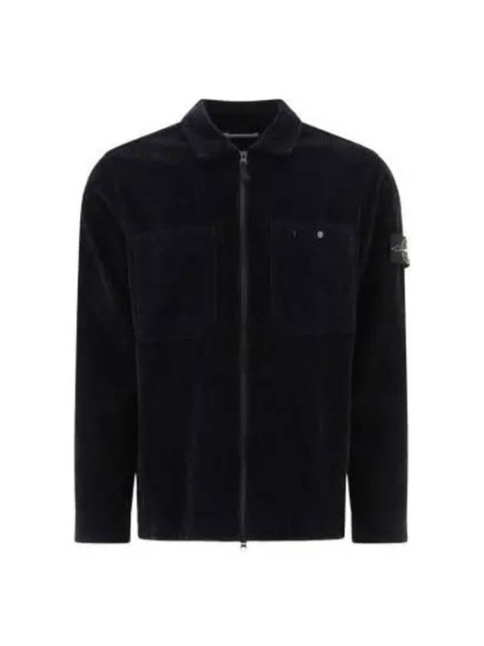 Wappen Patch Corduroy Cotton Long Sleeve Shirt Navy - STONE ISLAND - BALAAN 2