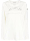 Glitter Logo Long Sleeve T-Shirt White - MONCLER - BALAAN 1