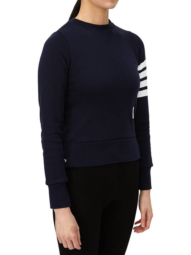 Engineered 4 Bar Stripe Loopback Jersey Knit Crewneck Sweatshirt Navy - THOM BROWNE - BALAAN 4