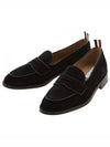 Men's Varsity Suede Loafers Black - THOM BROWNE - BALAAN 2