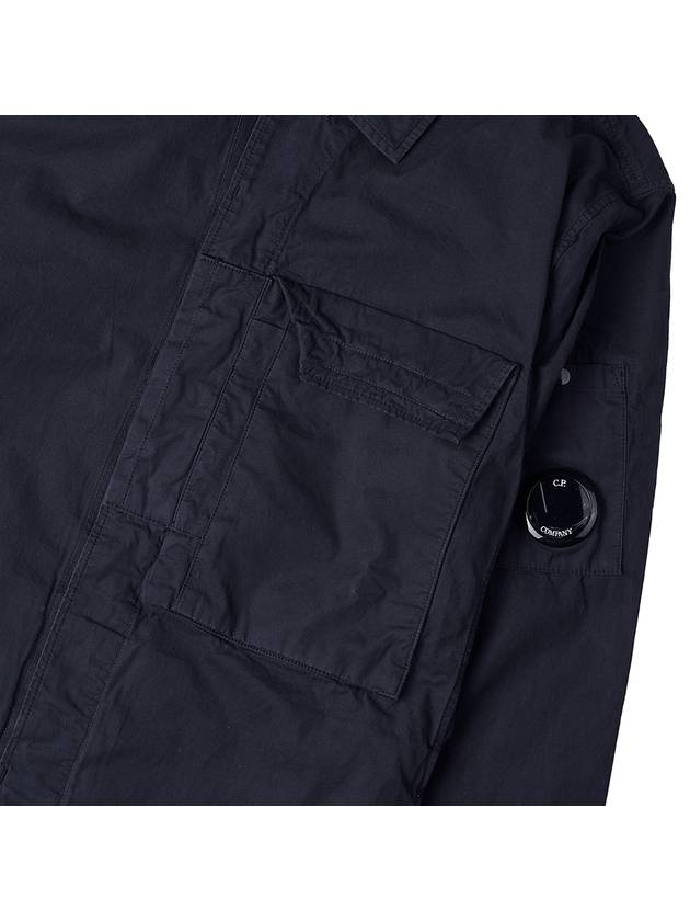 Lens Waffen Pocket Long Sleeve Shirt Navy - CP COMPANY - BALAAN 7