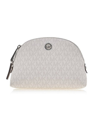 Heritage Large Logo Zip Pouch Bag White - MICHAEL KORS - BALAAN 1