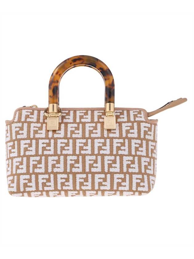 By The Way Mini Raffia Boston Tote Bag Beige - FENDI - BALAAN 2