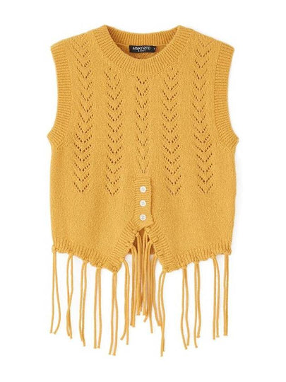 Western knit vest mustard - MSKN2ND - BALAAN 2