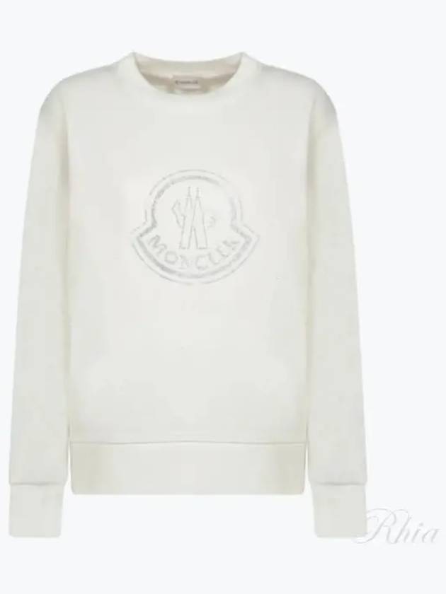 Crystal Logo Sweatshirt Off White - MONCLER - BALAAN 2