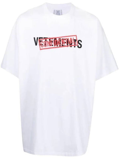 Confidential Logo Short Sleeve T-Shirt White - VETEMENTS - BALAAN 1