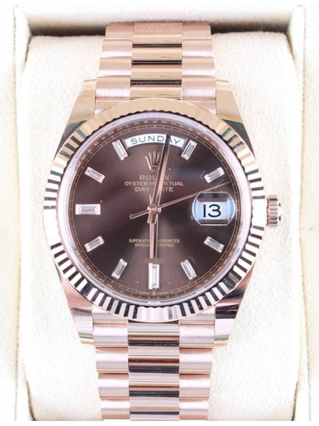 Rolex Day Date Choco Board Baguette Diamond 22 Years - ROLEX - BALAAN 3