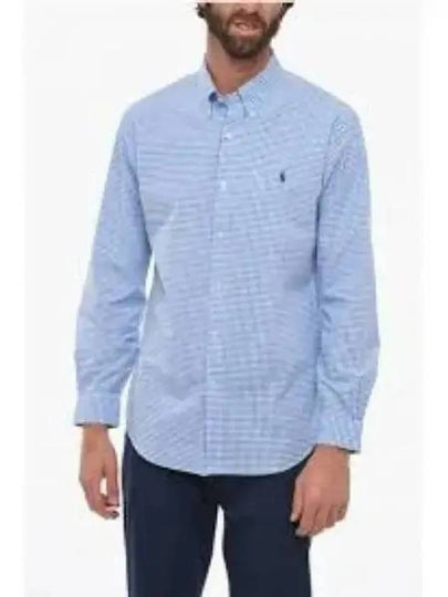 Check Poplin Long Sleeve Shirt Blue - POLO RALPH LAUREN - BALAAN 2