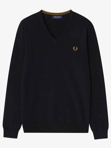 Baseline classic V neck knit 795 AFPM2339600 black - FRED PERRY - BALAAN 1