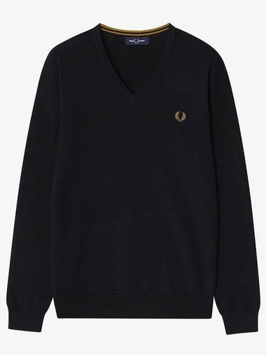 15 Baseline Classic V neck Knit 795 AFPM2339600 Black - FRED PERRY - BALAAN 1