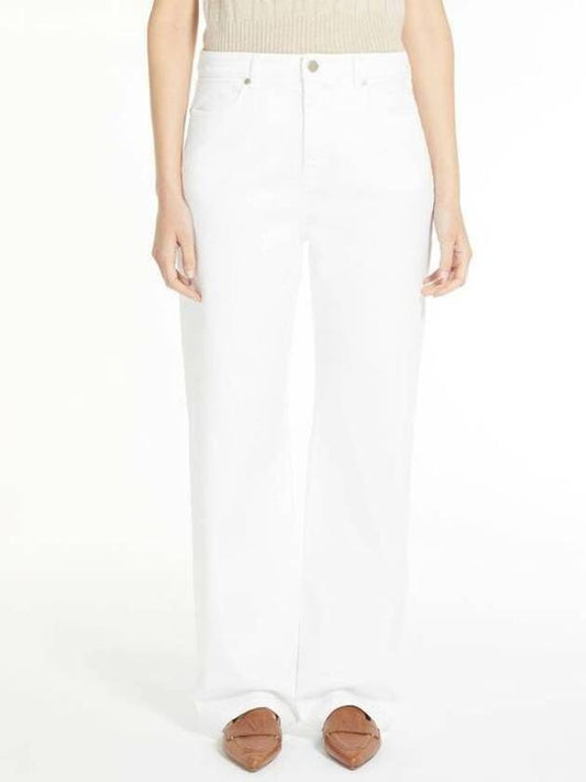 Giulia Cotton Straight Pants White - MAX MARA - BALAAN 2
