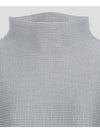 Me Basket Knit Stretch Pleats High Neck Short Sleeve Top Gray Free Size August 24 - ISSEY MIYAKE - BALAAN 8