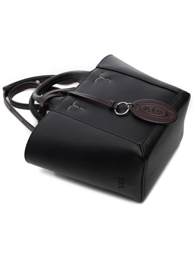 Double Up Leather Tote Bag Black - TOD'S - BALAAN 6