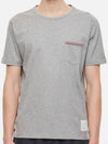 Men's Medium Weight Jersey Tipped Pocket Crewneck Short Sleeve T-Shirt Light Grey - THOM BROWNE - BALAAN 2