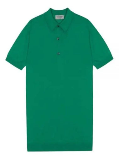 24 Adrian Green Flare Polo Knit - JOHN SMEDLEY - BALAAN 1