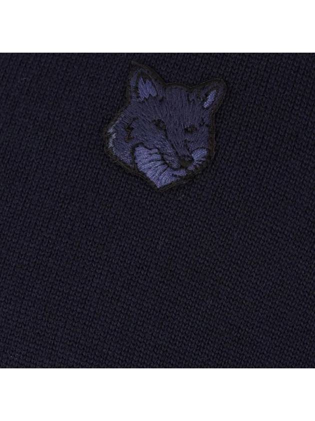 Bold Fox Head Patch Two-Tone Cardigan Ink Blue - MAISON KITSUNE - BALAAN 4