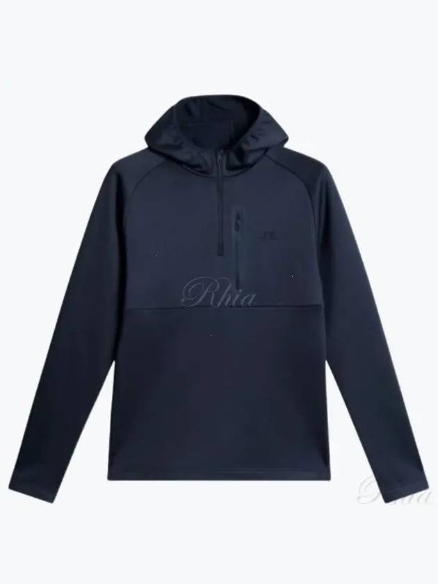 Men's Adam Quarter Zip Hoodie Navy - J.LINDEBERG - BALAAN 2