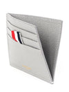 Pebble Calfskin 4-Bar Applique Note Card Wallet Grey - THOM BROWNE - BALAAN 4