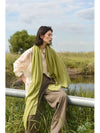 Cashmere Pashmina Muffler Green Olive - WILL'O THE WISP - BALAAN 3