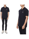 Cotton Qiqué Logo Patch Polo Shirt Navy - STONE ISLAND - BALAAN 3