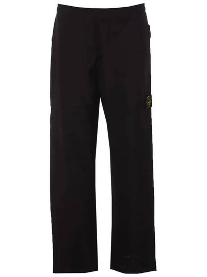 Logo Badge Fleece Regular Fit Jogger Pants Black - STONE ISLAND - BALAAN 2