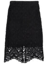 Women's Macrame Lace Pencil Skirt Black - BURBERRY - BALAAN 2