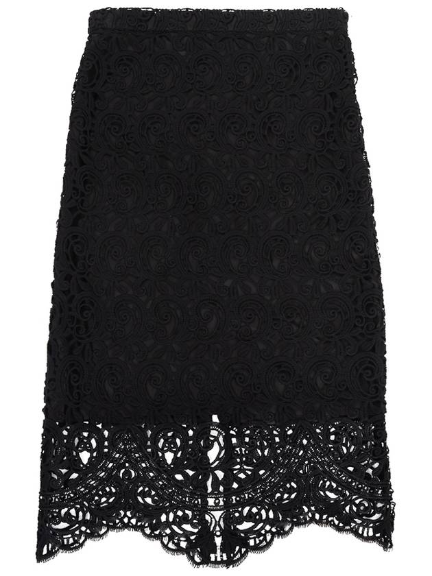 Women's Macrame Lace Pencil Skirt Black - BURBERRY - BALAAN 2