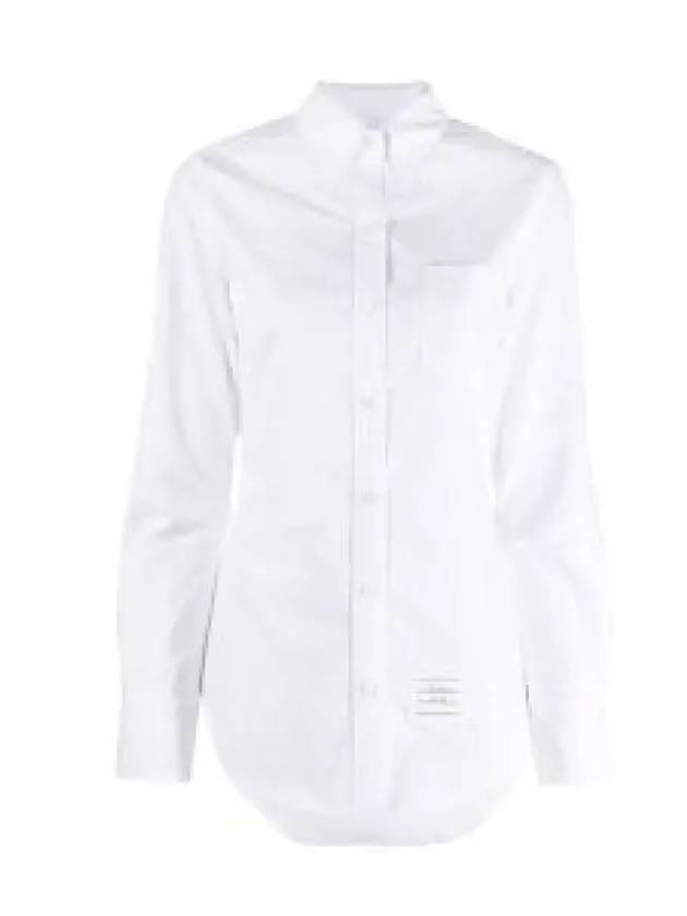 Diagonal Stripe Satin Weave Supima Oxford Shirt White - THOM BROWNE - BALAAN 2