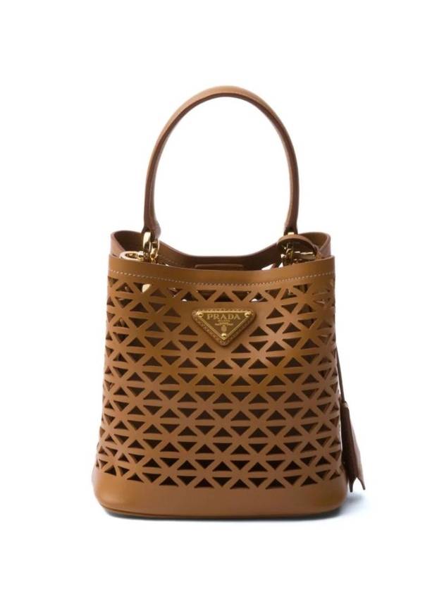 Panier Leather Mini Bag Brown - PRADA - BALAAN 1