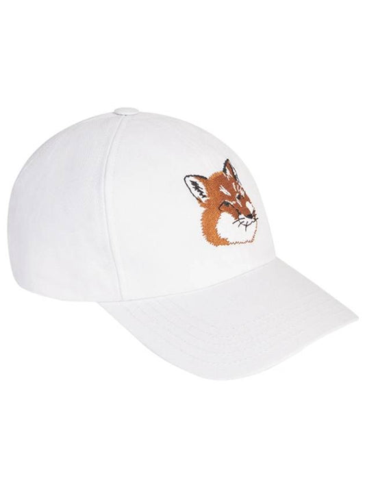 Large Fox Head Embroidered 6P Ball Cap White - MAISON KITSUNE - BALAAN 2