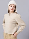 Lambs Wool Blend Tweed Puff Sleeve Beige Crop Knit DO6222KN02 - DOYOUKNOWMC GOLF WEAR - BALAAN 2