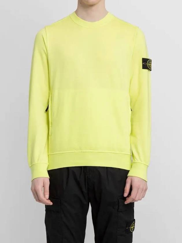 Wappen Patch Cotton Stretch Fleece Sweatshirt Lemon - STONE ISLAND - BALAAN 4