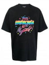 Rainbow Logo Short Sleeve T-Shirt Black - BALENCIAGA - BALAAN 2