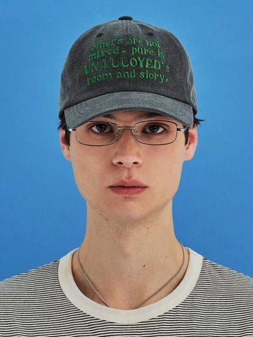 slogan ball cap charcoal - UNALLOYED - BALAAN 1