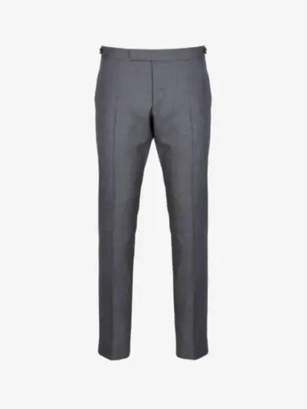 Low Rise Side Tab Wool Slacks Grey - THOM BROWNE - BALAAN 3