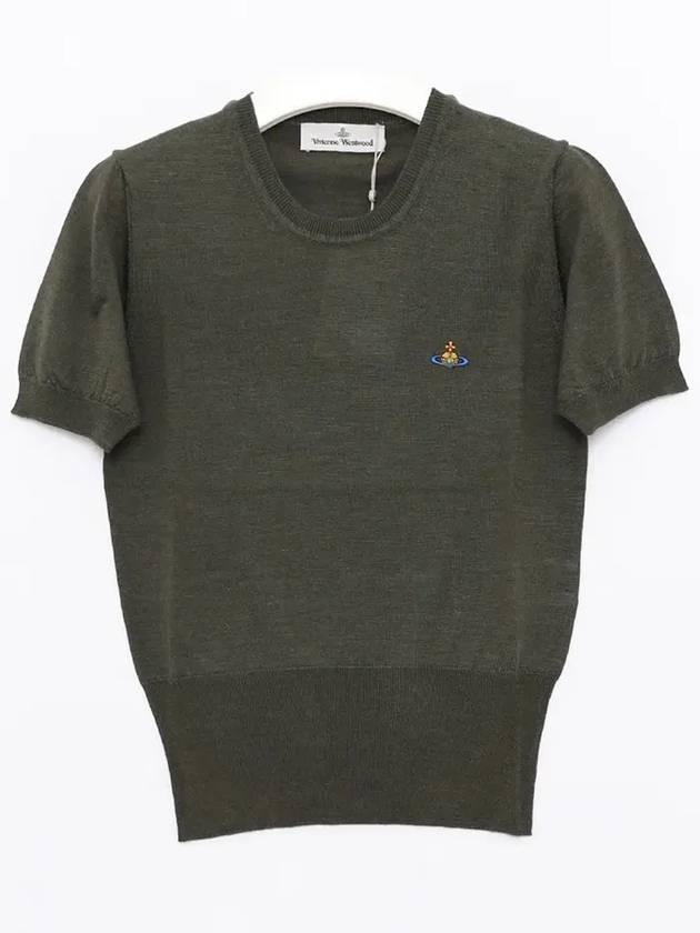 ORB Logo Short Sleeve Knit Top Green - VIVIENNE WESTWOOD - BALAAN 3