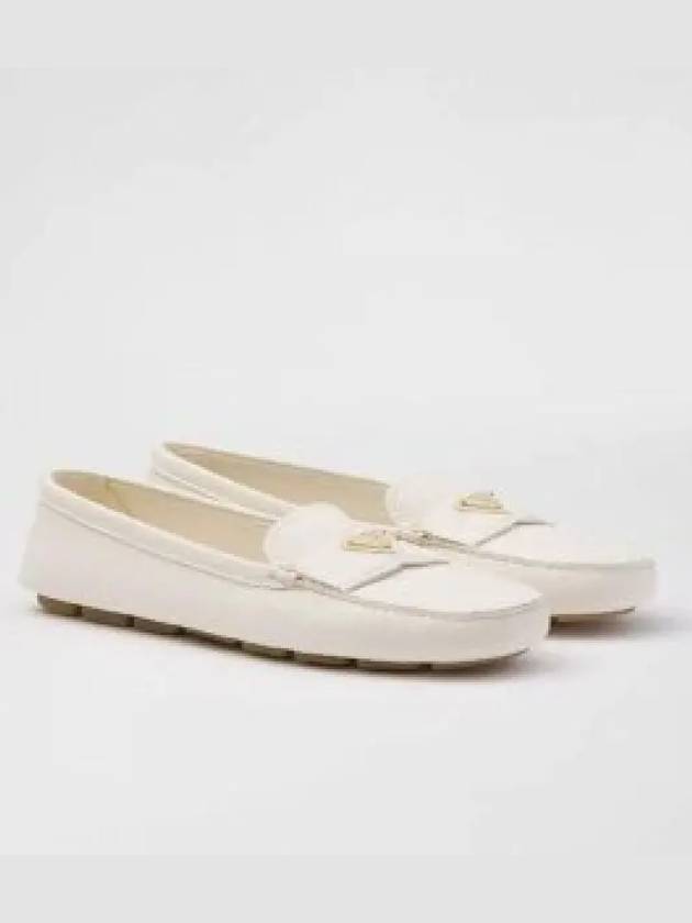 Leather Driving Shoes Ivory - PRADA - BALAAN 2