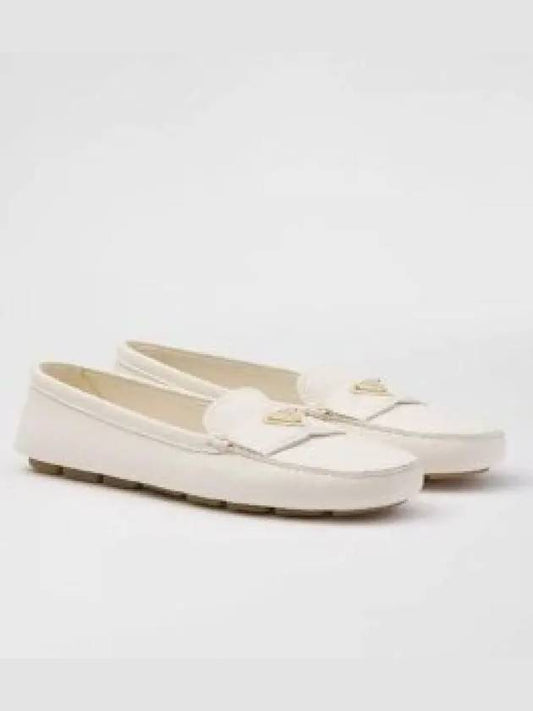 Leather Driving Shoes Ivory - PRADA - BALAAN 2