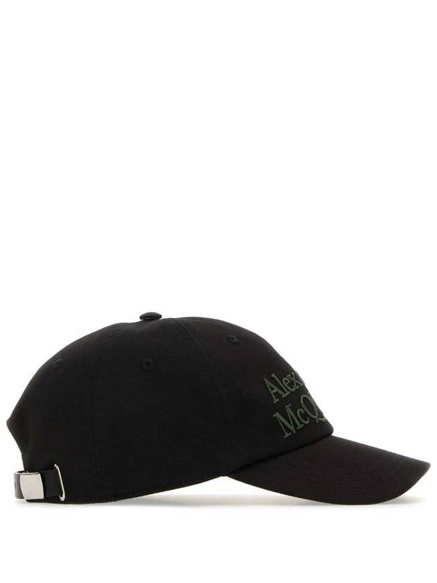 Signature Embroidered Logo Ball Cap Green Black - ALEXANDER MCQUEEN - BALAAN 3