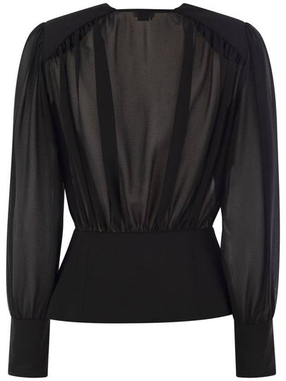 Georgette blouse with basque - ELISABETTA FRANCHI - BALAAN 2