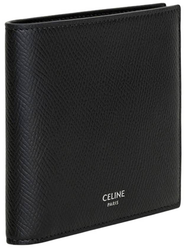 Celine Logo Leather Half Wallet Black - CELINE - BALAAN 4